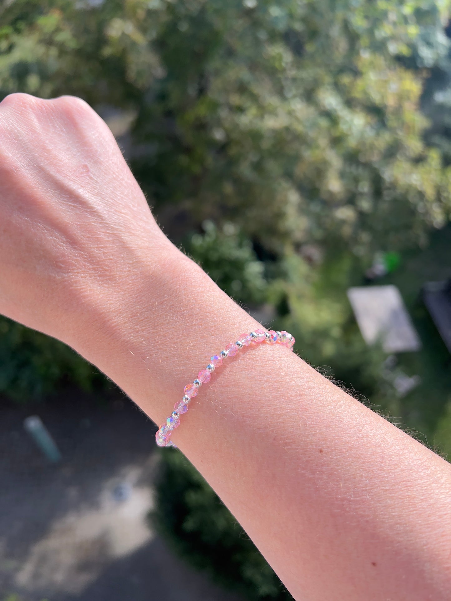 Armband aus facettiertem österreichischen Kristall in Rosé – 4 mm, wahlweise pur, mit 925er Silber oder vergoldetem Edelstahl