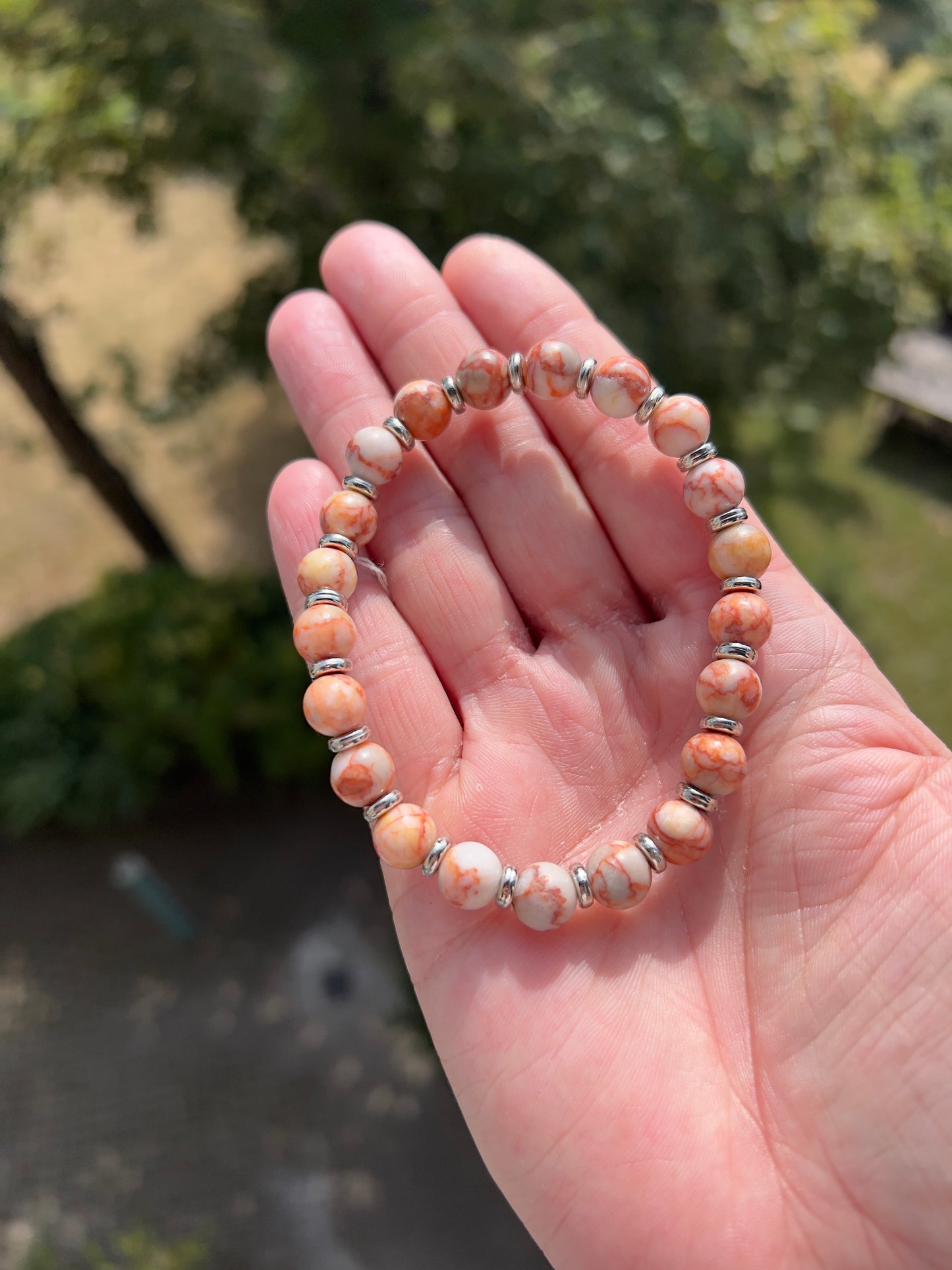 Harmonie & Stabilität – Armband mit Rosa Zebra Jaspis und 925er Silber
