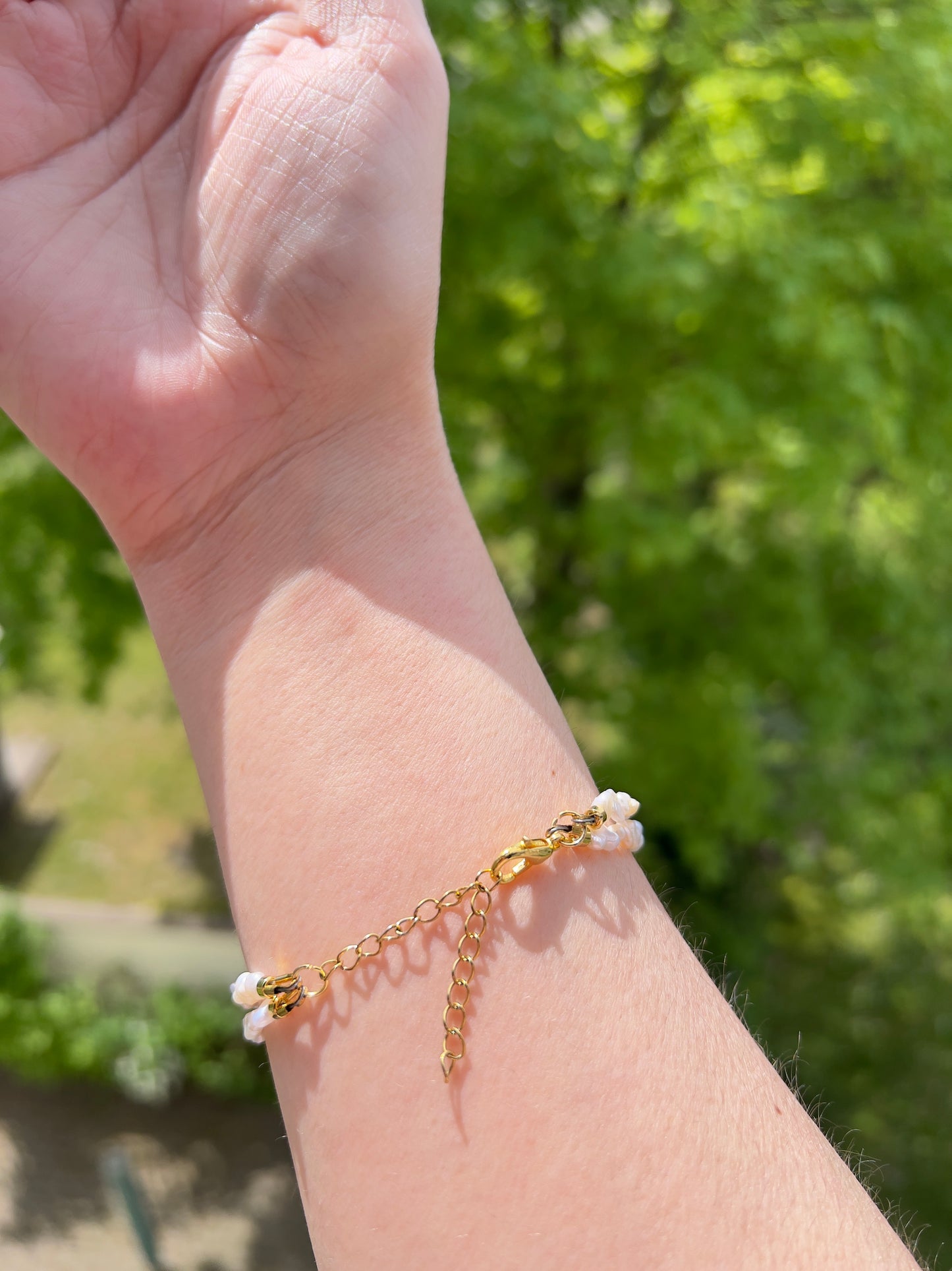 Doppelarmband aus Süßwasserperlen – 2–4 mm | filigranes Layering-Armband | Edelstahl vergoldet