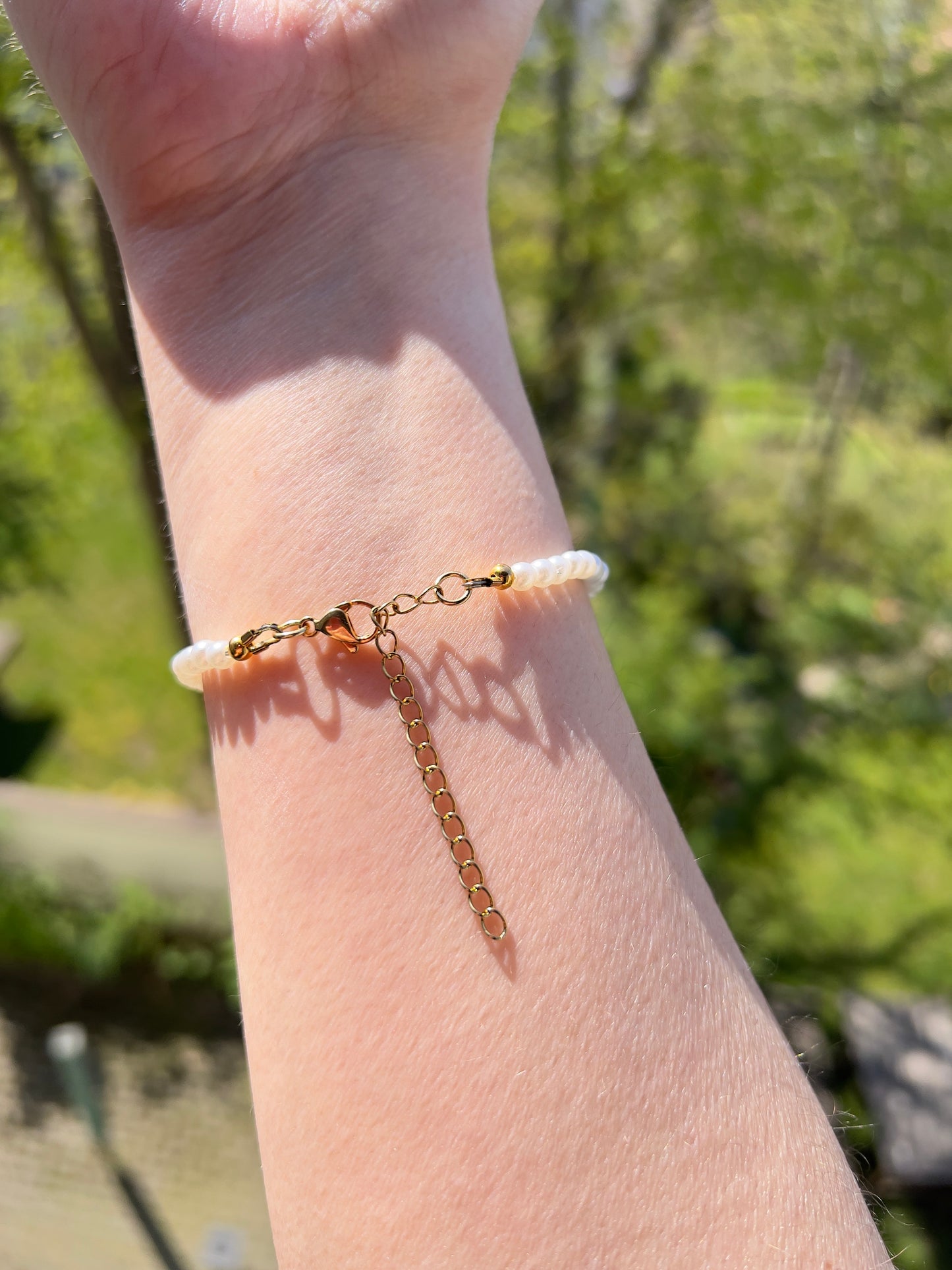 Armband „Sommerliebe“ – Anezus Perlen 4 mm vergoldet mit Verlängerung | ca. 18–23 cm