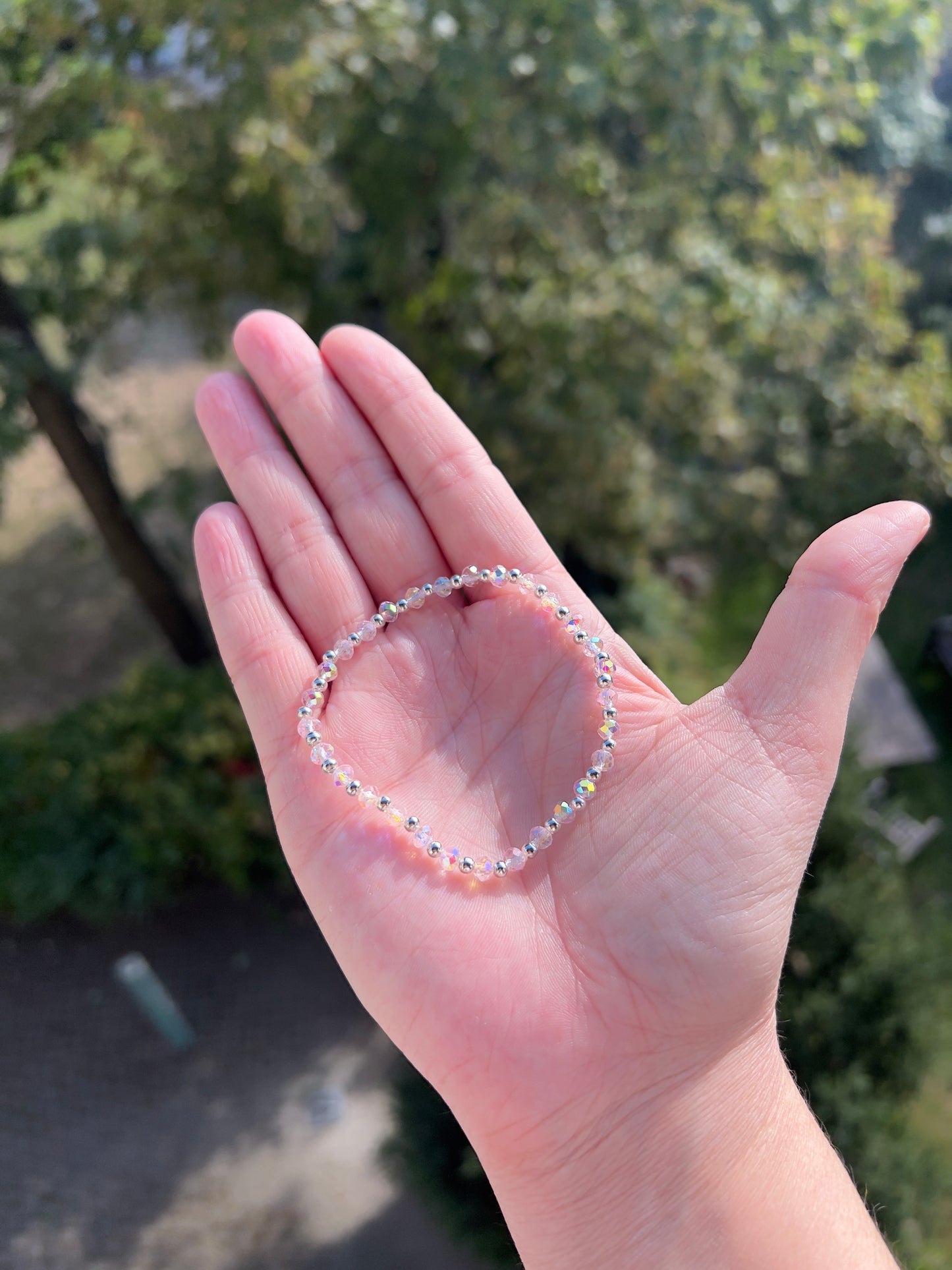 Armband aus facettiertem österreichischem Kristall in zartem Rosé – 4 mm, wahlweise pur, mit 925er Silber oder vergoldetem Edelstahl