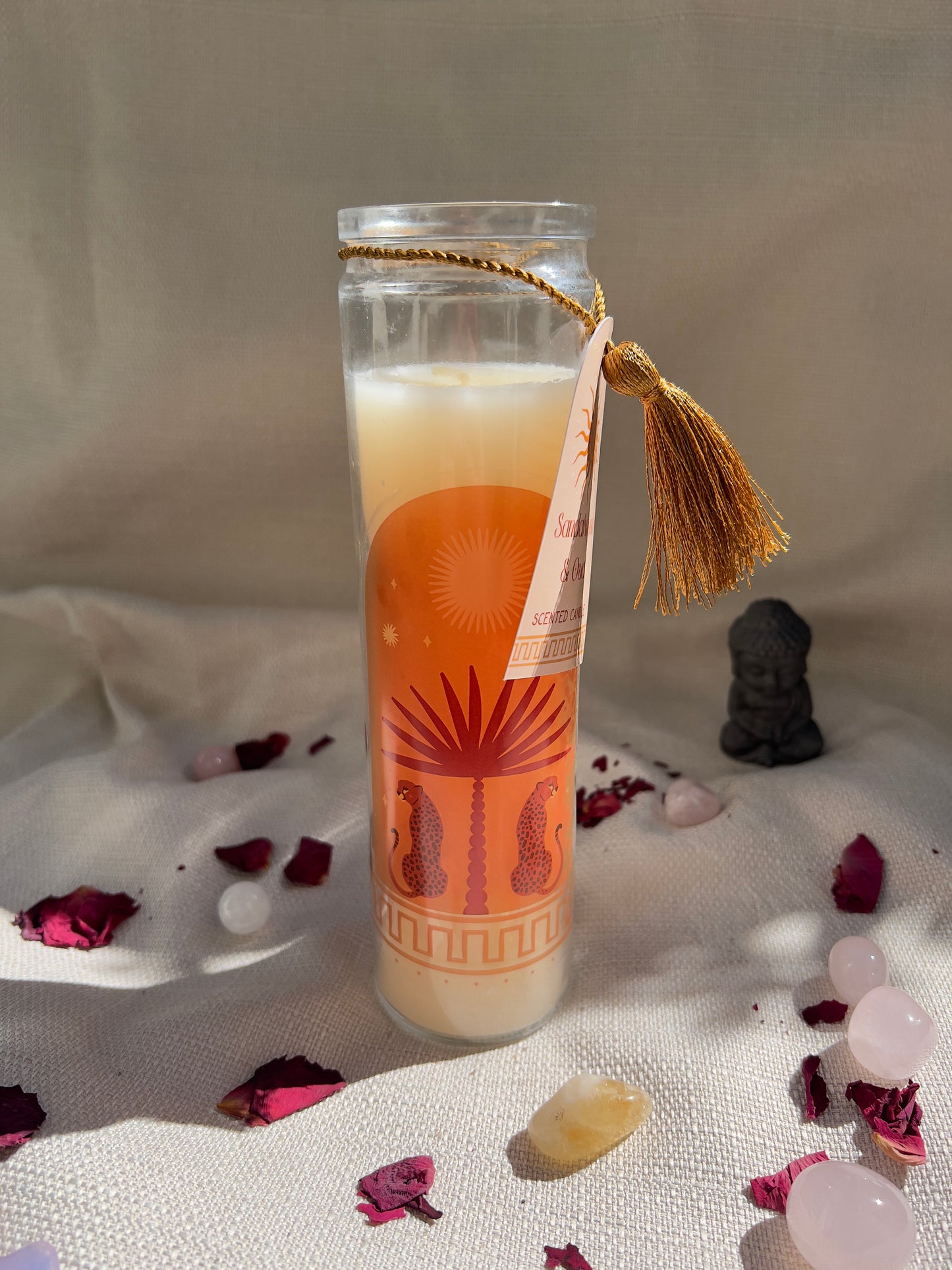 Leopard Palm Röhrenkerze – Sandelholz & Oud