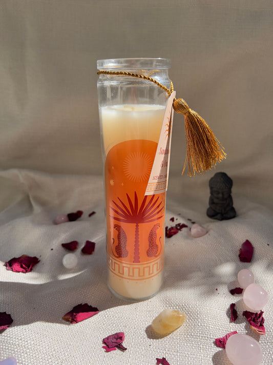 Leopard Palm Röhrenkerze – Sandelholz & Oud