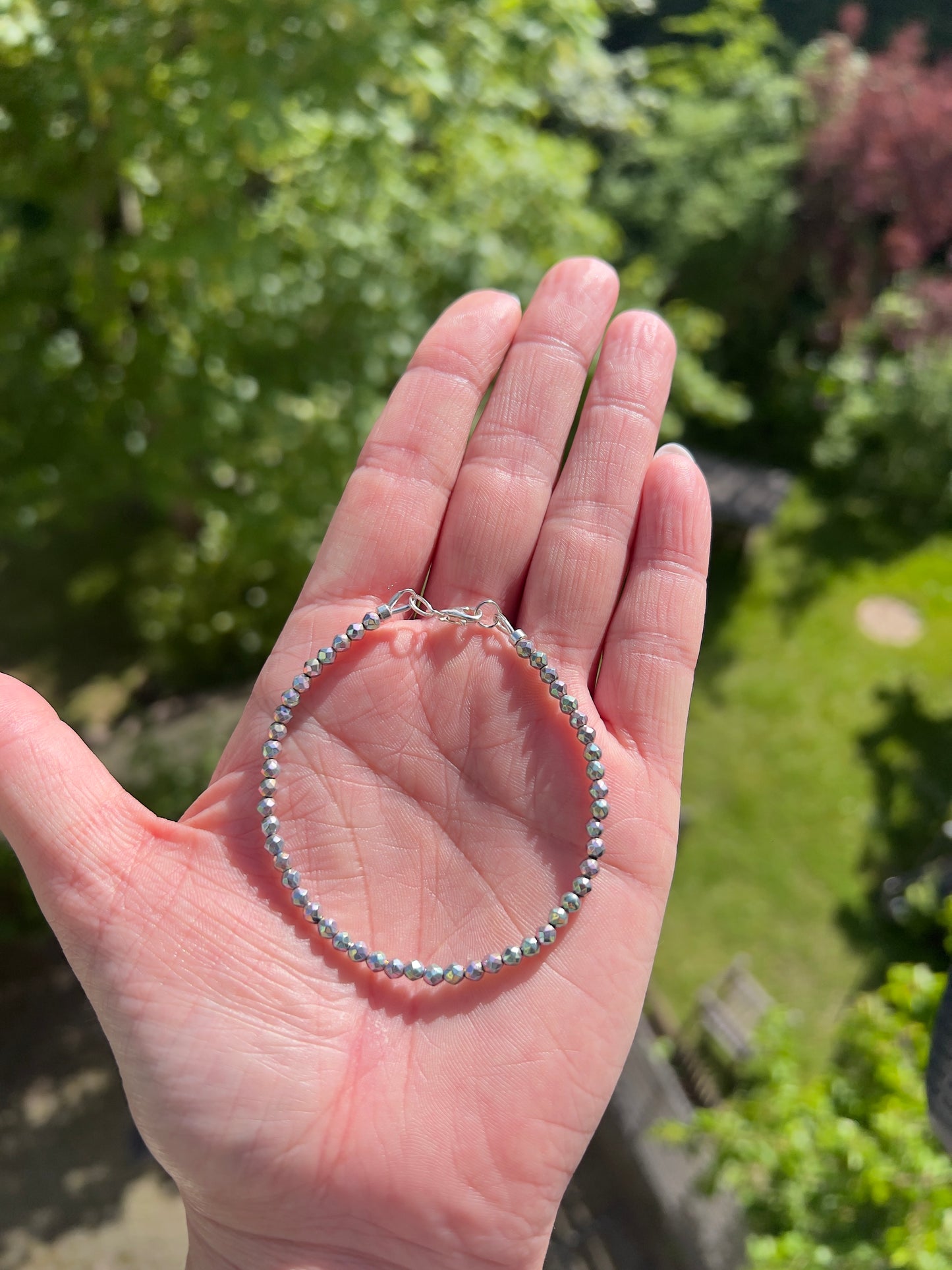 Aura-Armband „Bionetic Glow“ – österreichischer Kristall mit Aura-Beschichtung & 925er Silber | 18 cm