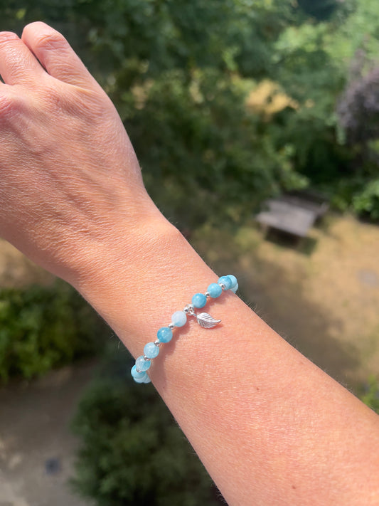 Engelsflügel der Leichtigkeit - Larimar & 925 Silber / Einzelstück