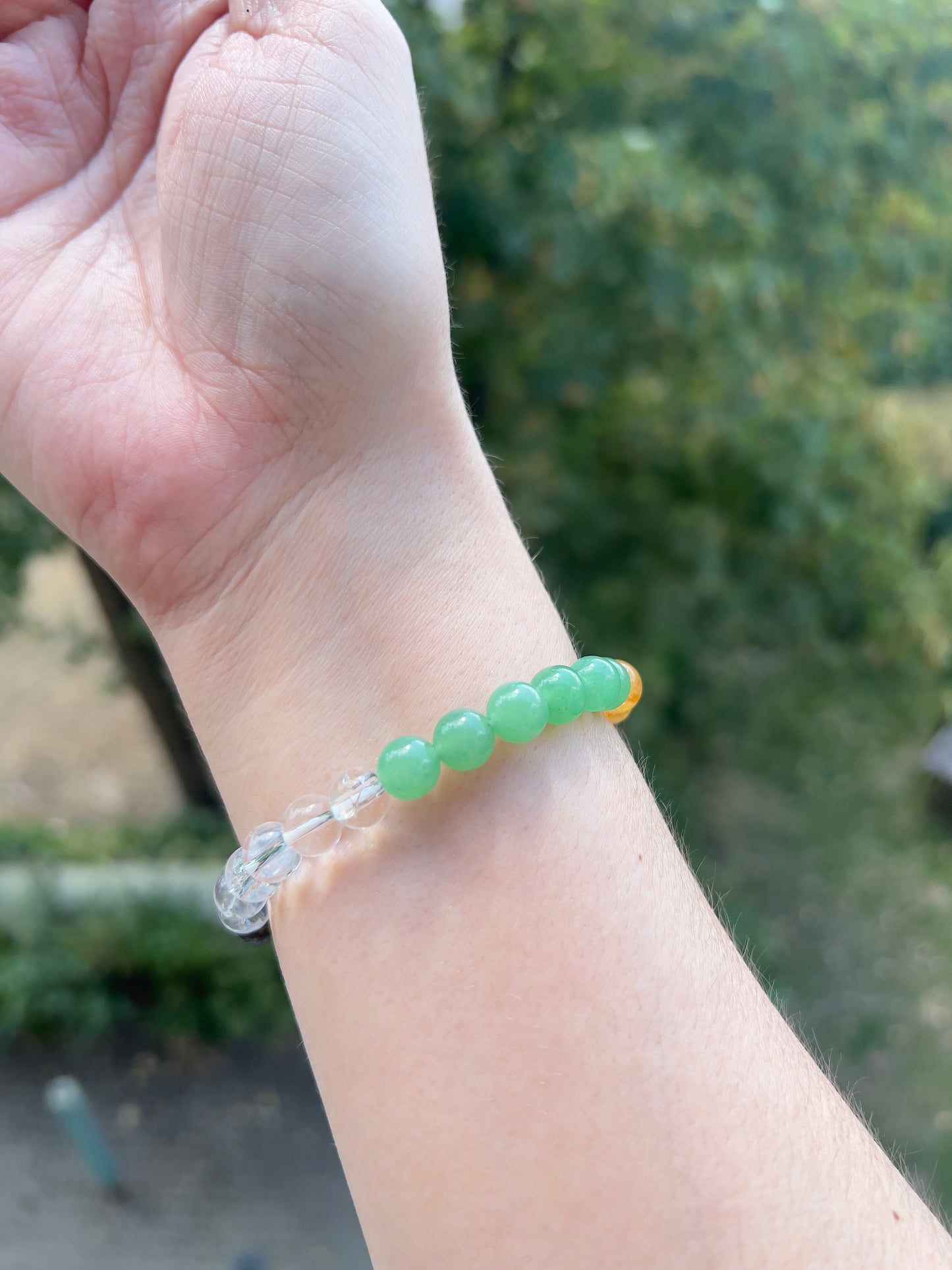 Money Manifestationsarmband – Pyrit, Citrin, Grüner Aventurin & Bergkristall | 8 mm Edelsteinarmband