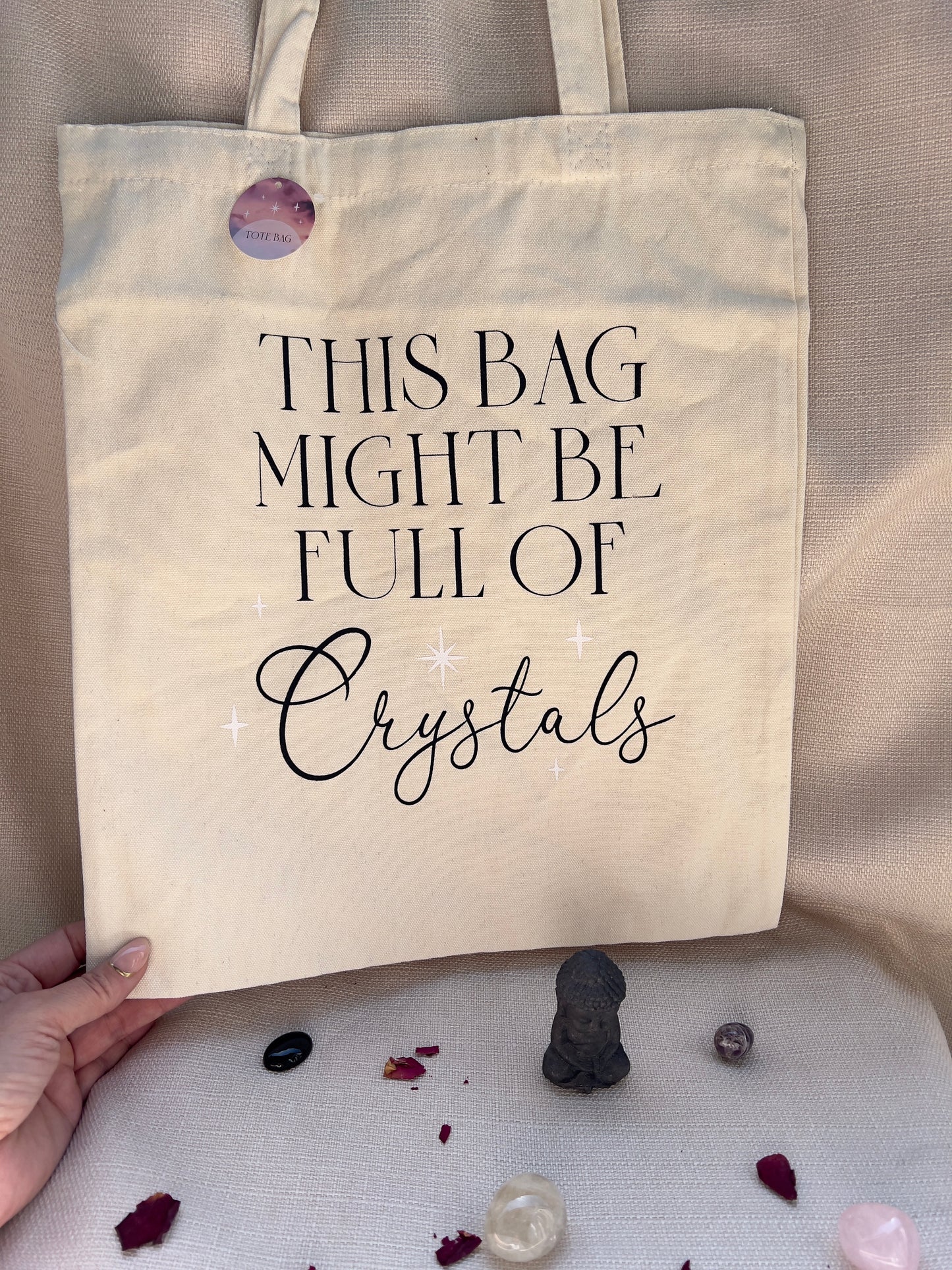 Tragetasche „This Bag Might Be Full Of Crystals“ – Baumwoll-Polyester Shopper