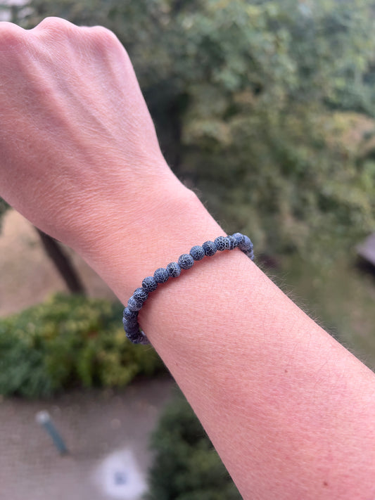 Blauer Schlangenhaut-Achat Armband 6 mm | Schutz, Heilung & innere Balance