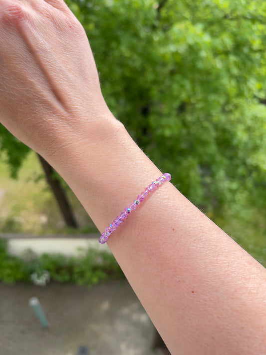 Facettiertes Kristallarmband Lavendel – 4 mm | österreichischer Kristall | 925 Silber