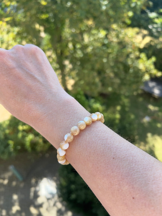 Margarita Mondstein Armband – 8 mm | Mit silbernem Schimmer für Intuition & innere Balance