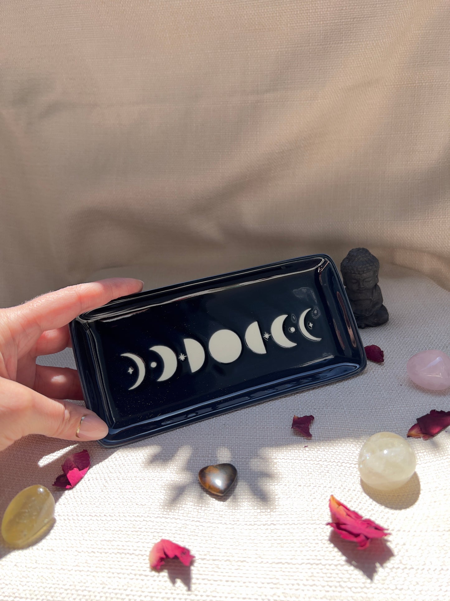 Schmuckschale „Blue Moon Phase“ – Keramikschale mit Mondphasenmotiv