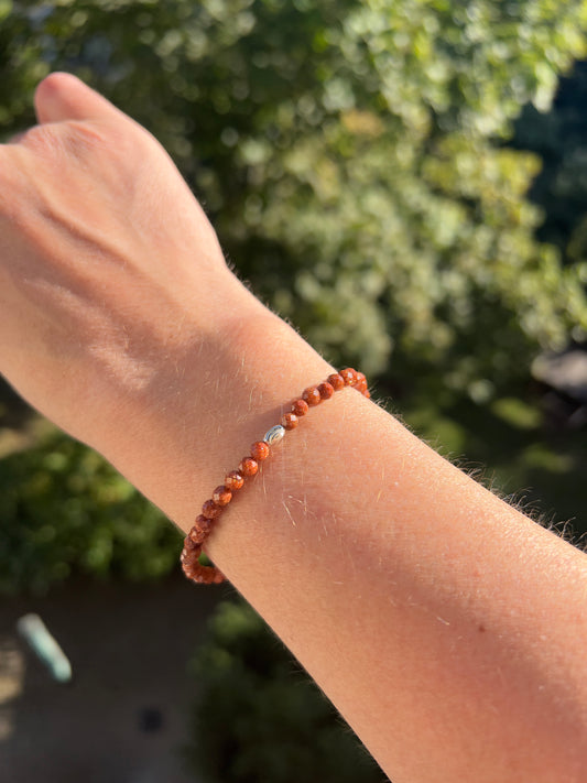 Armband aus facettiertem Golden Healer (synthetisch) mit 925er Silbermuschel – Energie, Optimismus & innere Kraft