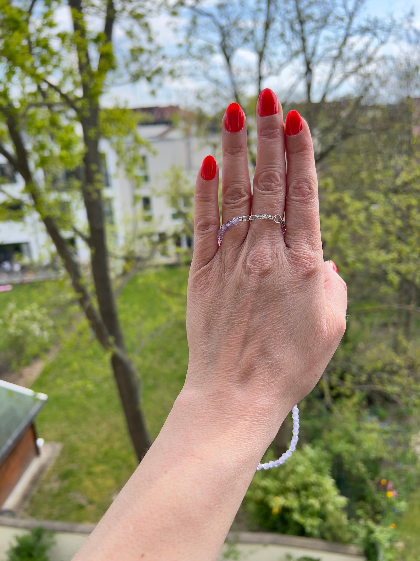 Facettierte Zirkonia Kette in Lila 4 mm | 925er Silber | 43 cm
