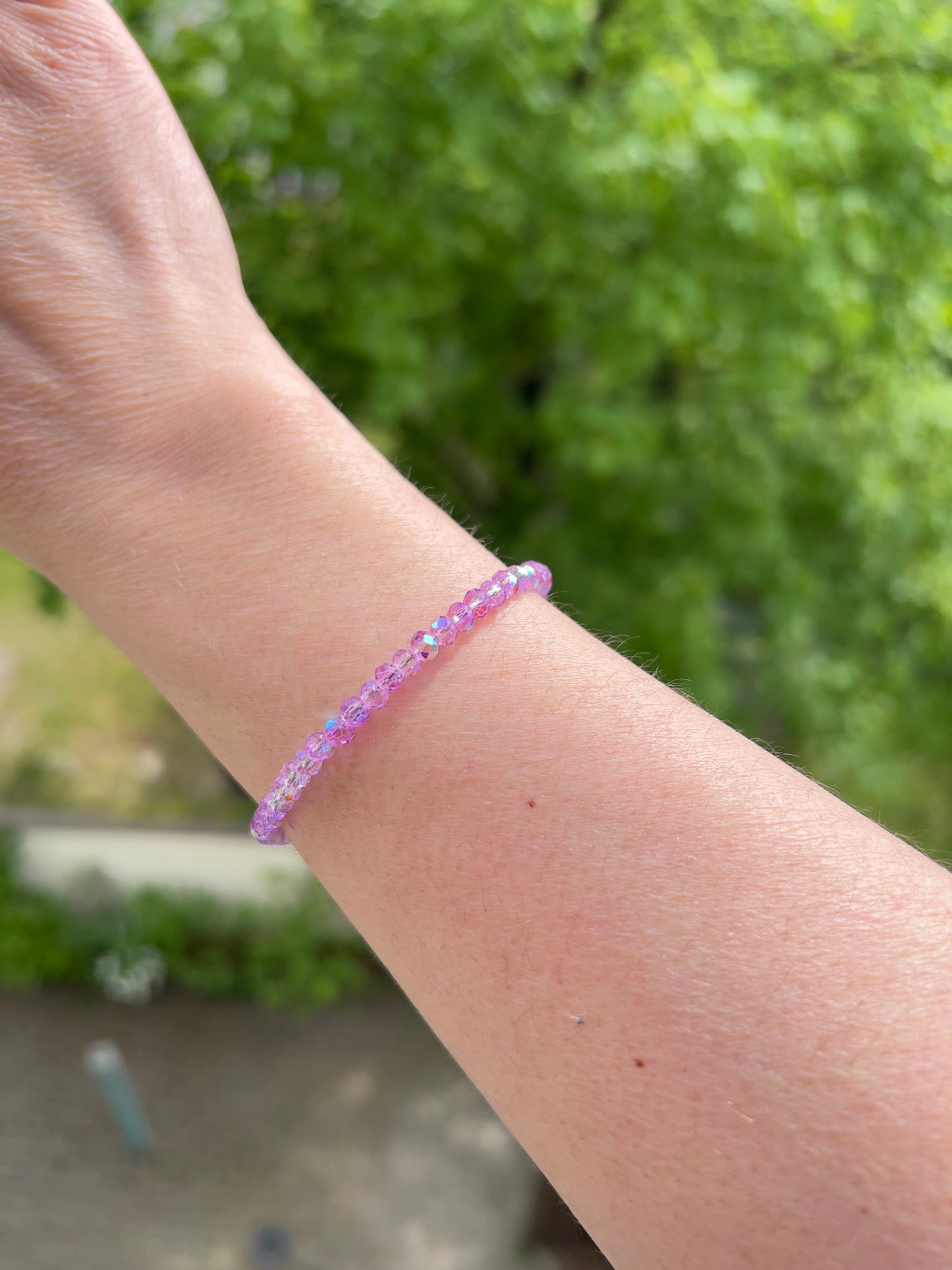 Facettiertes Kristallarmband Lavendel – 4 mm | österreichischer Kristall | 925 Silber