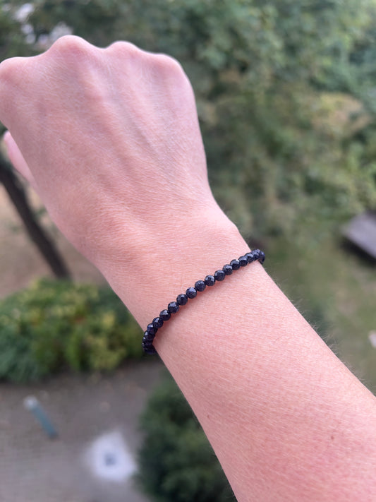 Blauer Goldfluss-Armband 4 mm facettiert | Hoffnung, Ruhe & innere Stärke