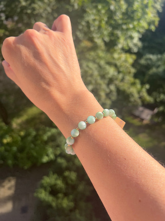 Armband aus Angelit ( Anhydrit ) grün - Innere Ruhe & spirituelle Tiefe