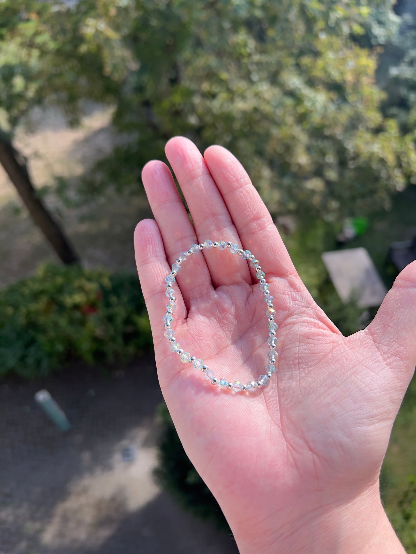 Armband aus facettiertem österreichischem Kristall in Mint – 4 mm, wahlweise pur, mit 925er Silber oder vergoldetem Edelstahl