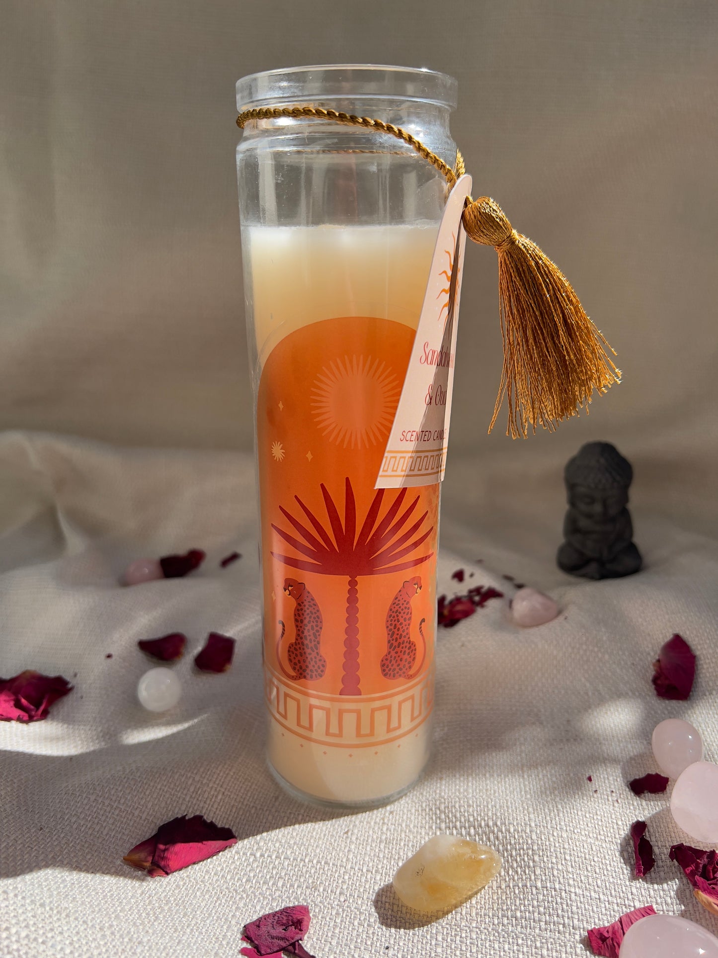 Leopard Palm Röhrenkerze – Sandelholz & Oud