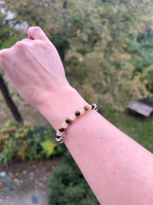 Sonnenkraft – Armband aus Citrin & Tigerauge (6 mm)