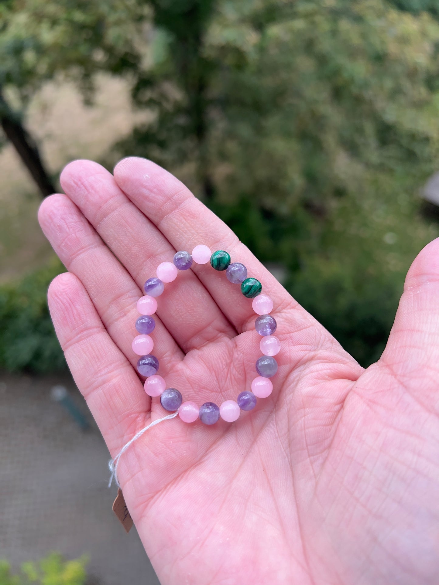 Armband „Balance & Heilung“ – Dream Amethyst, Rosenquarz & Malachit (6 mm)