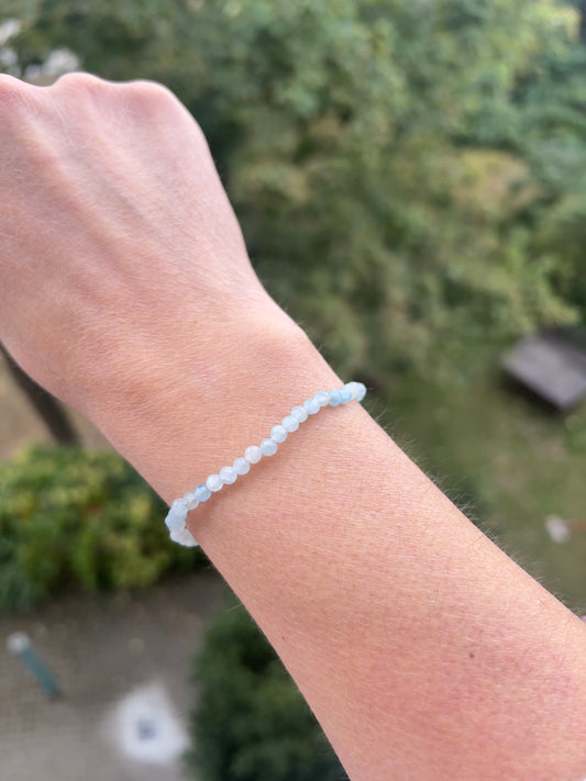 Aquamarin-Armband 4 mm facettiert | Klarheit, Ruhe & innere Stärke