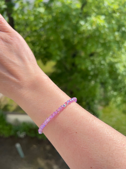 Facettiertes Kristallarmband Lavendelglanz – 4 mm | österreichischer Kristall | 925 Silber