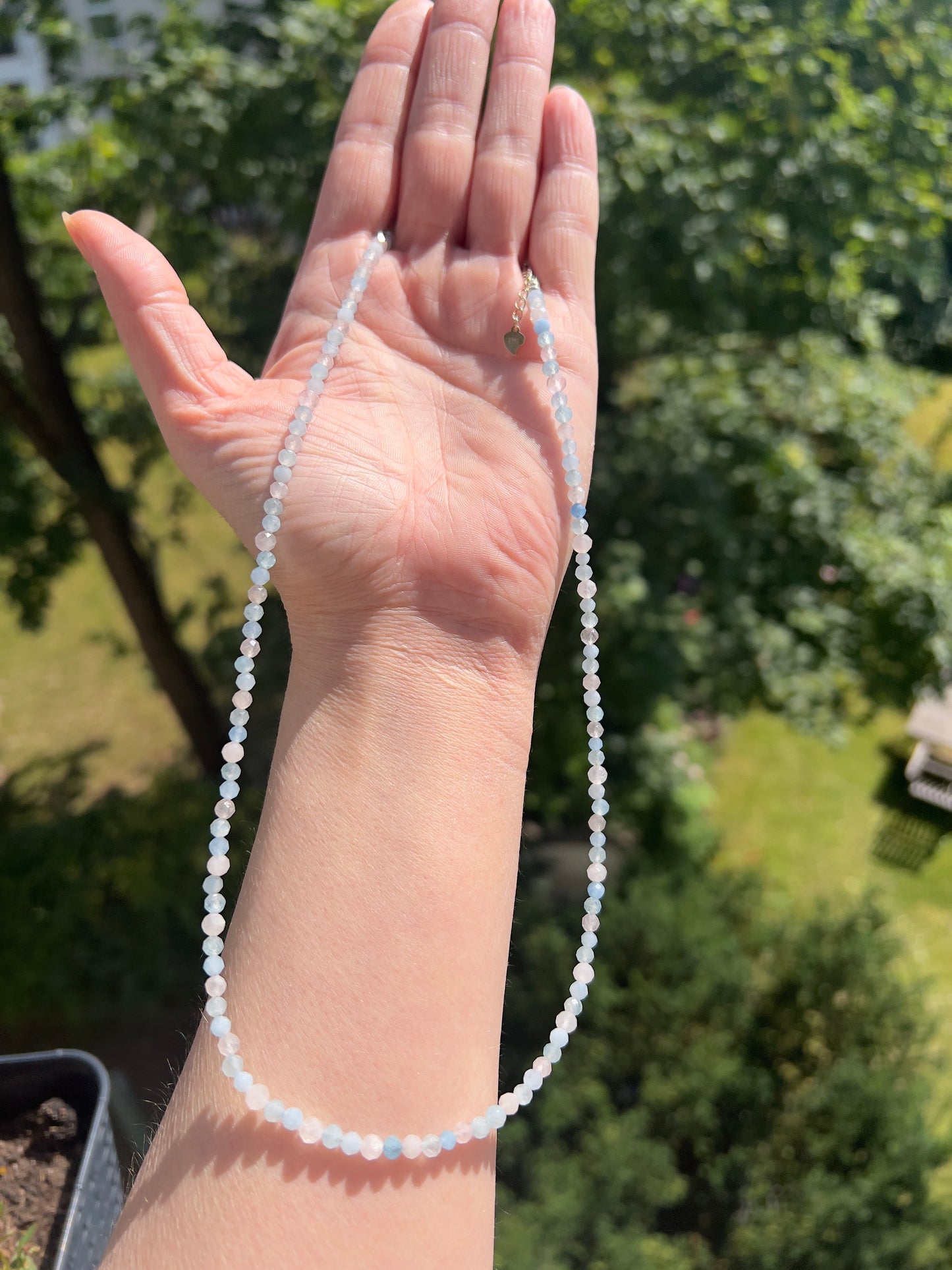 Aquamarin & Mondstein Kette - Harmonie & Intuition in einem Schmuckstück
