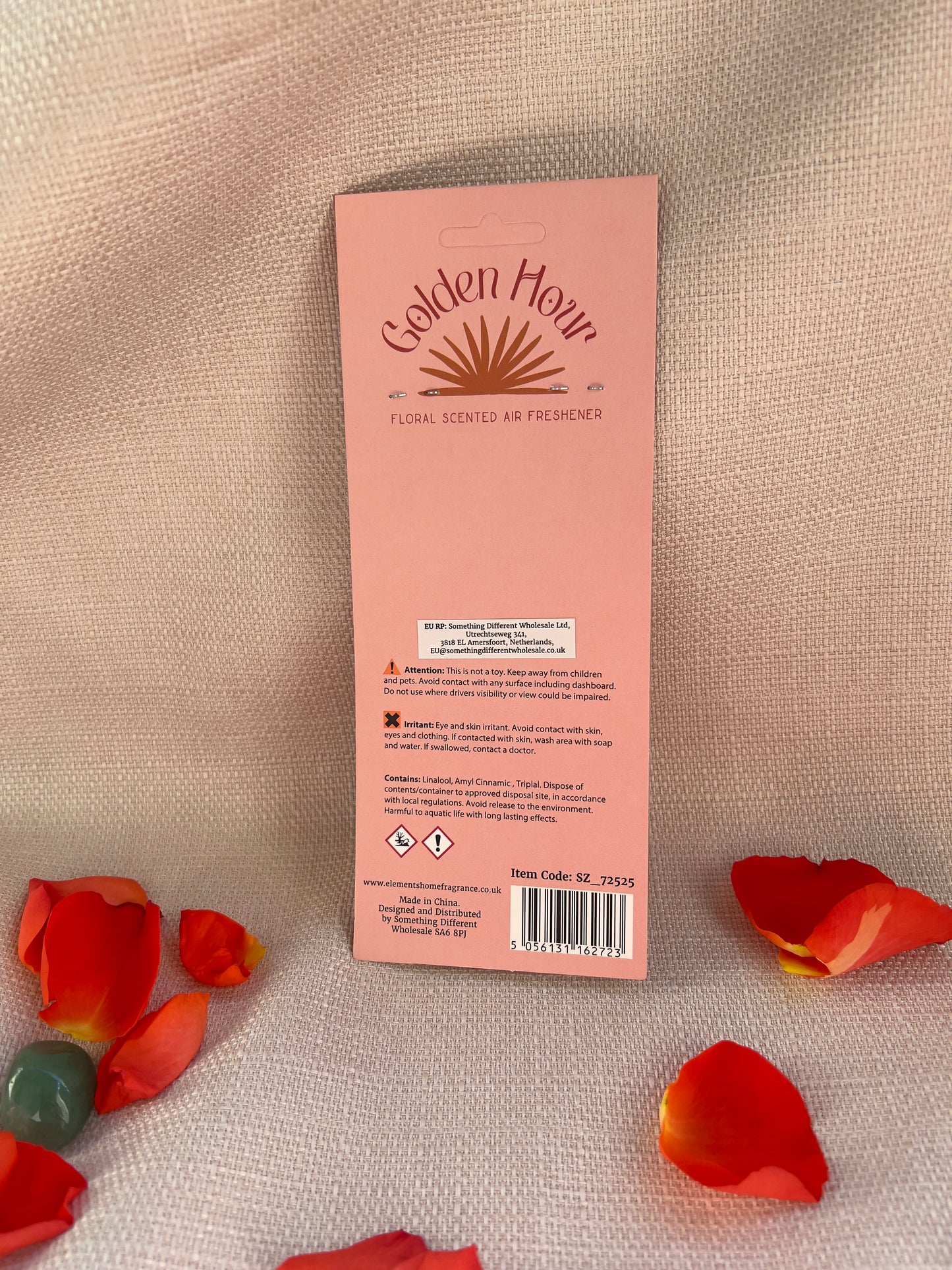 Golden Hour Lufterfrischer – Blumenduft mit Sonnenmotiv