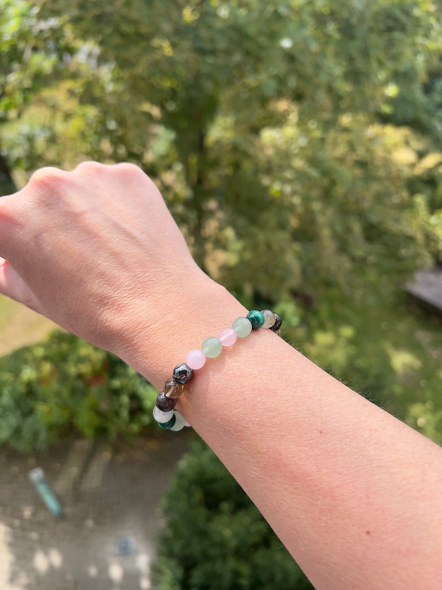 Krafttier-Armband – individuell berechnet & mit Heilsteinen gefertigt (8 mm, Beispielbild )
