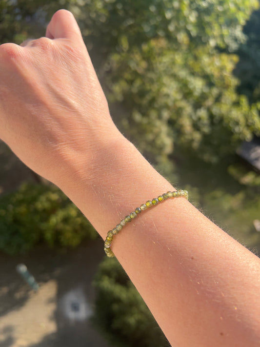 💎 Armband – Grüner Zirconia facettiert, 4 mm