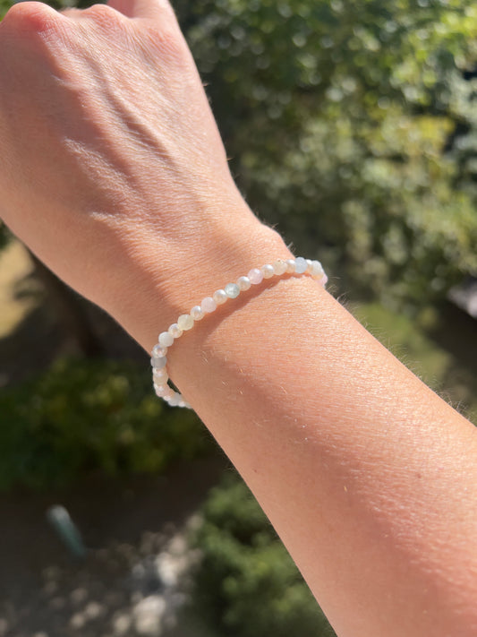 💎✨ Armband Morganit facettiert & Anezus-Perlen – 4 mm
