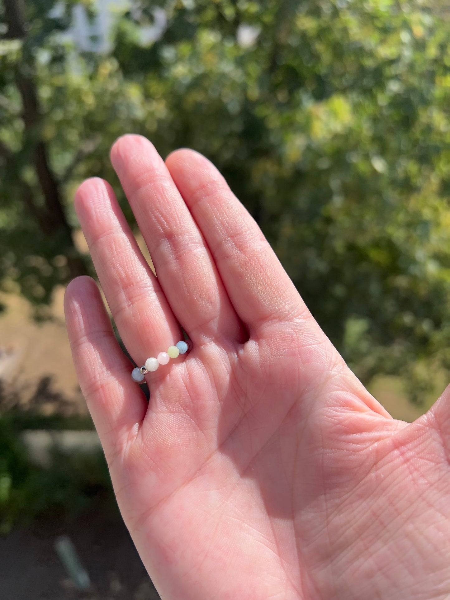 Morganit Ring 4 mm facettiert – Edelstahl Silber | Herz | Handgefertigt