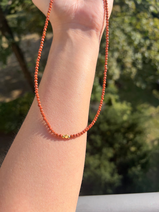 Herzenergie & Harmonie – Kette mit Golden Healer (2 mm) & Herz-Charm (50–55 cm)