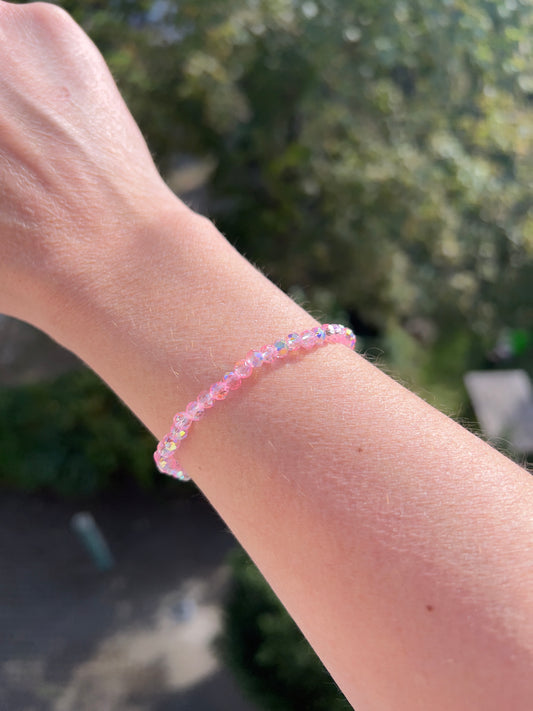 Armband aus facettiertem österreichischen Kristall in Rosé – 4 mm, wahlweise pur, mit 925er Silber oder vergoldetem Edelstahl