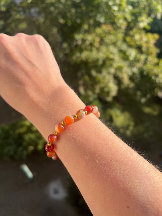 Karneol Armband 8 mm – High Quality – Lebensfreude & Tatkraft