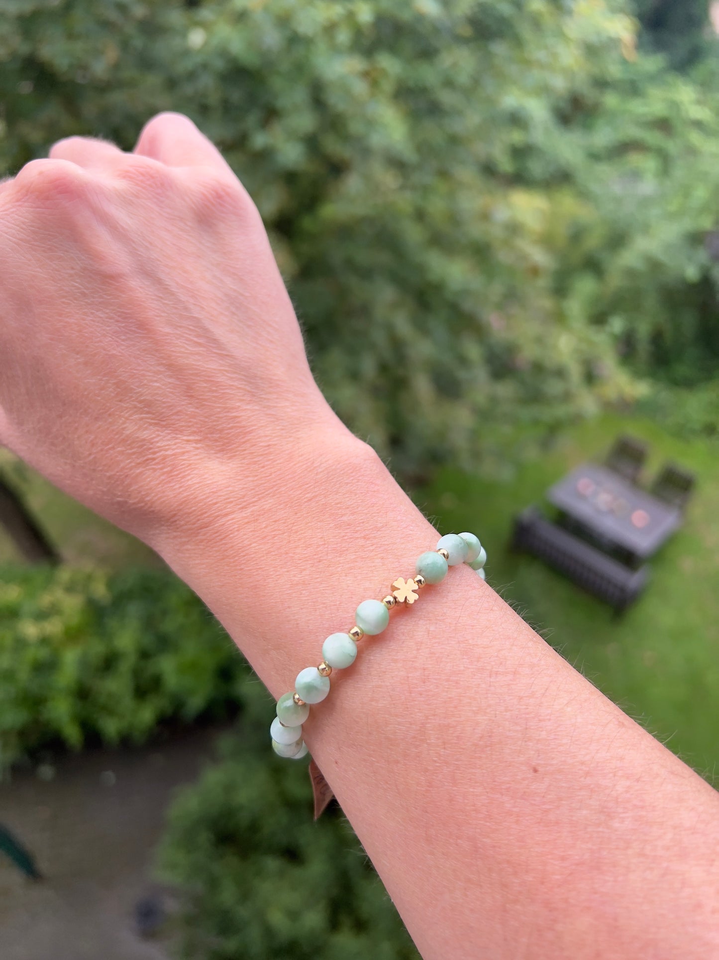 Armband Kleeblatt der Sanftheit - Angelit 6mm