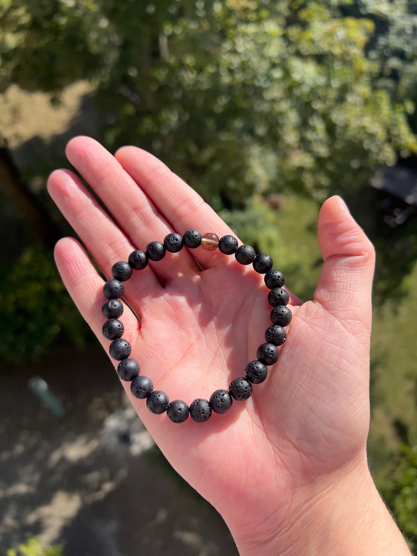 Lavastein & Rauchquarz Armband – 8 mm – Erdung, Schutz & innere Ruhe