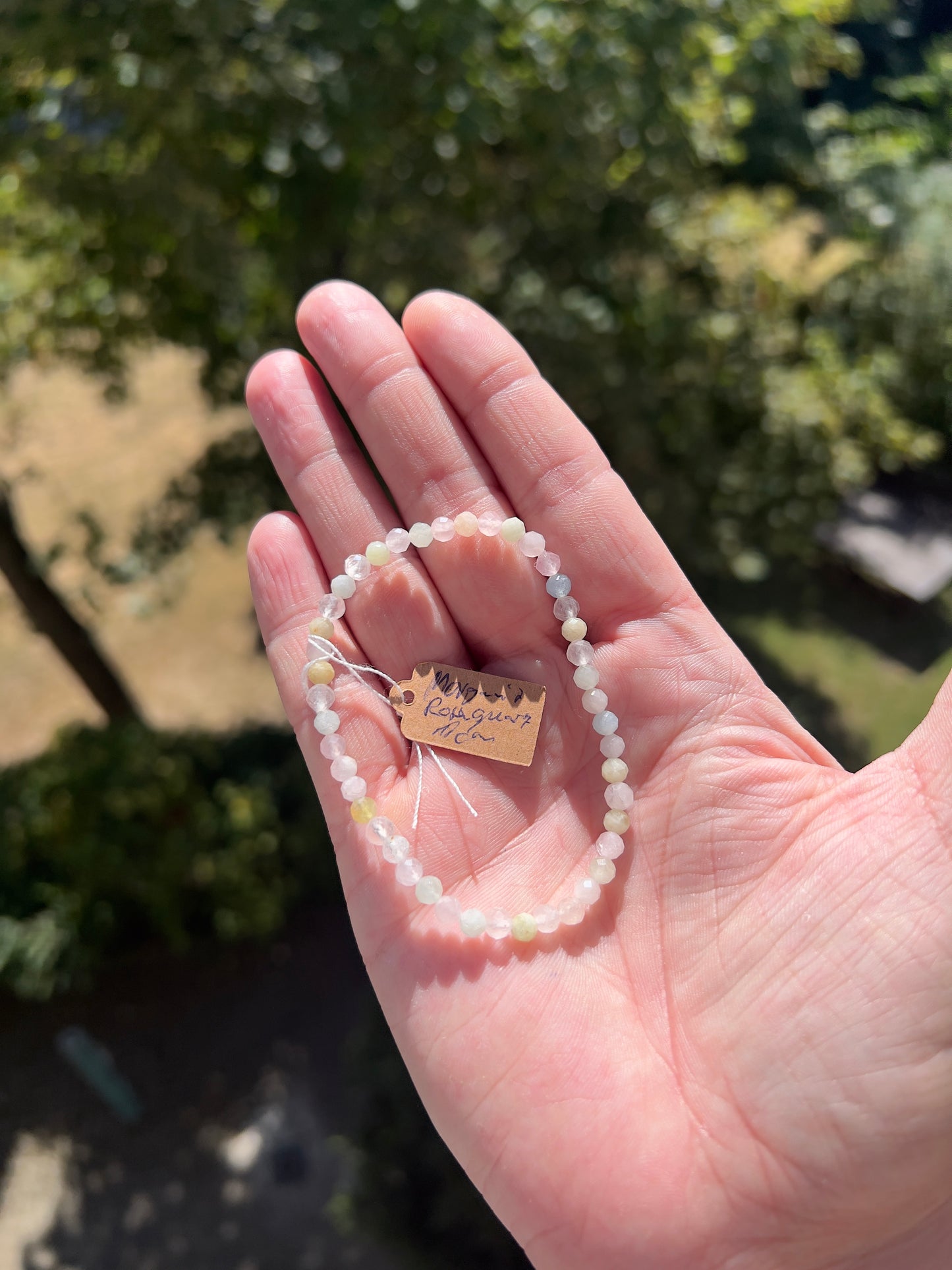 Armband aus facettiertem Morganit & Rosenquarz (4 mm) – Liebe & Selbstliebe