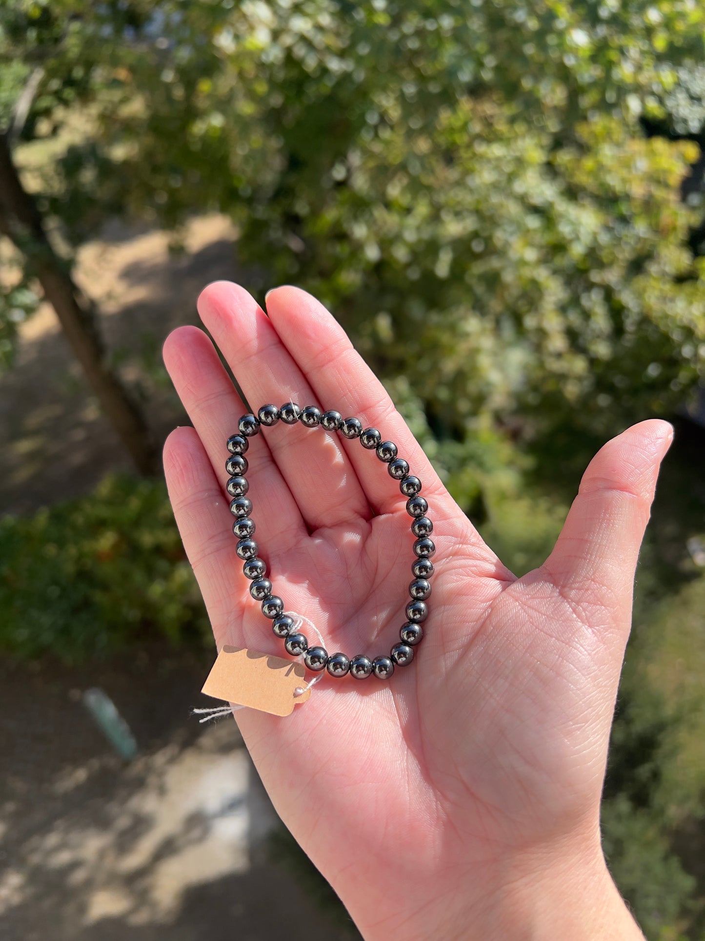 Armband Hämatit – 6 mm echte Natursteinperlen mit starker Schutz- & Erdungsenergie
