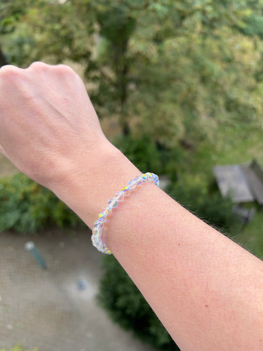 🌈 Armband „Opal-Spiegelglanz“ – Glasperlen mit opalisierendem Schimmer & Spiegeleffekt (6 mm) 🌈