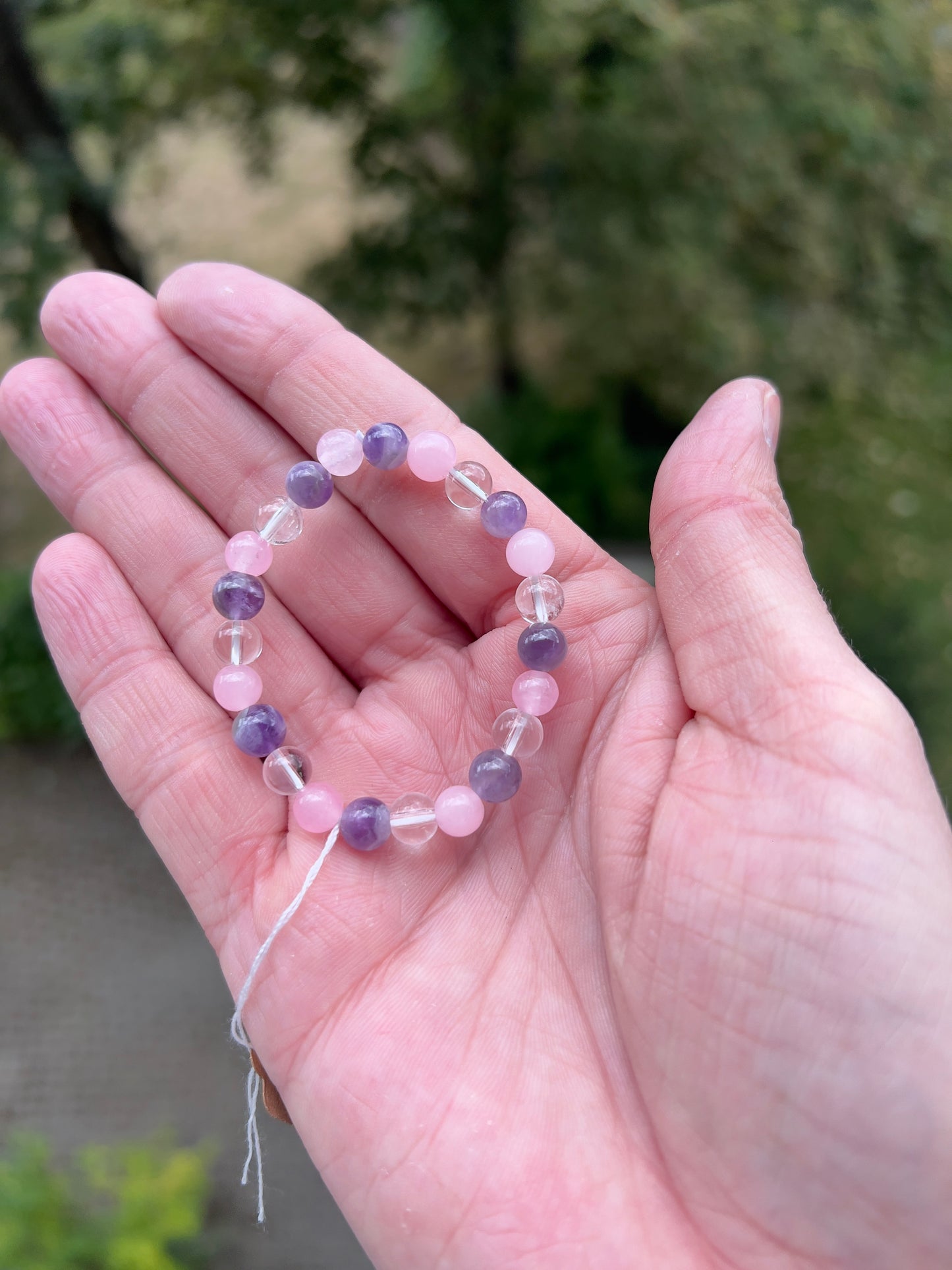 Armband „Sanfte Geborgenheit“ – Rosenquarz, Dream Amethyst & Bergkristall (6 mm)