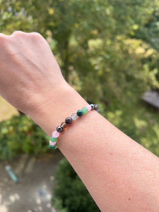 Krafttier-Armband 6 mm – individuell berechnet & mit Heilsteinen gefertigt (Beispielbild)
