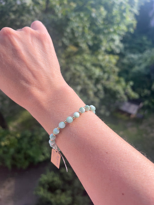 Armband aus Angelit ( Anhydrit ) - Innere Ruhe & spirituelle Tiefe