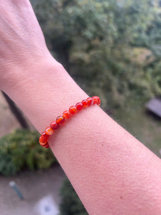 Karneol Armband 6 mm – High Quality – Lebensfreude & Energie