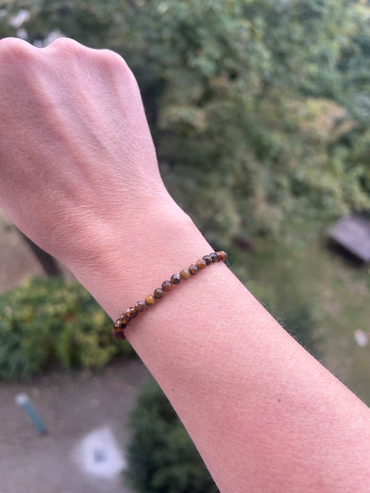 Tigerauge-Armband 4 mm facettiert | Schutz, Mut & innere Stärke