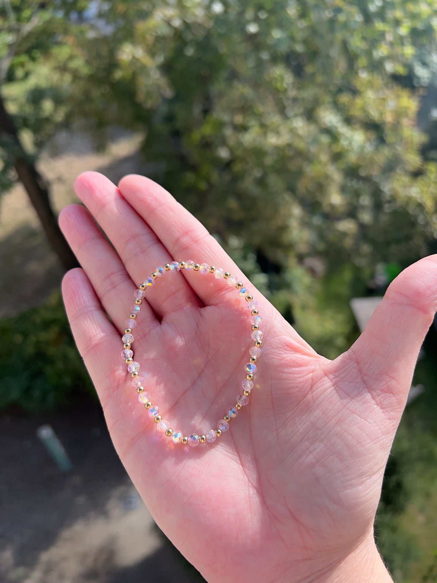 Armband aus facettiertem österreichischem Kristall in zartem Rosé – 4 mm, wahlweise pur, mit 925er Silber oder vergoldetem Edelstahl