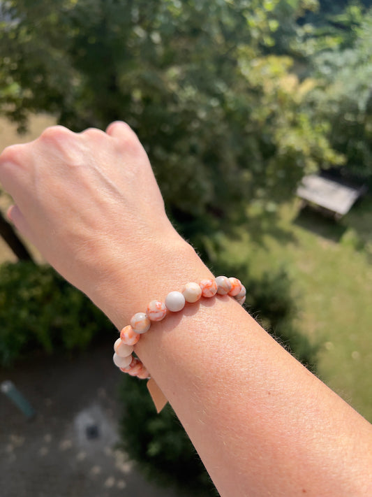 Gelassenheit & Erdung – Armband mit Rosa Zebra Jaspis (8 mm)