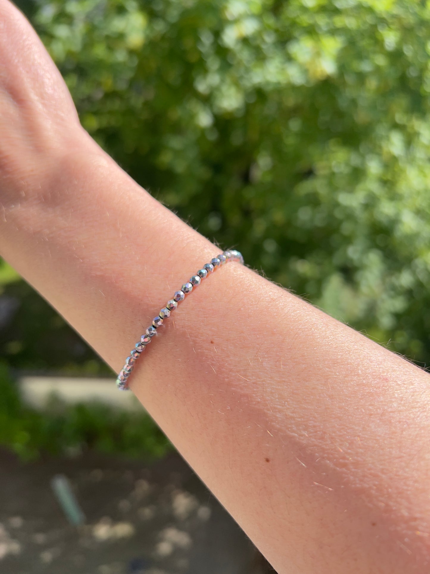 Aura-Armband „Bionetic Glow“ – österreichischer Kristall mit Aura-Beschichtung & 925er Silber | 18 cm