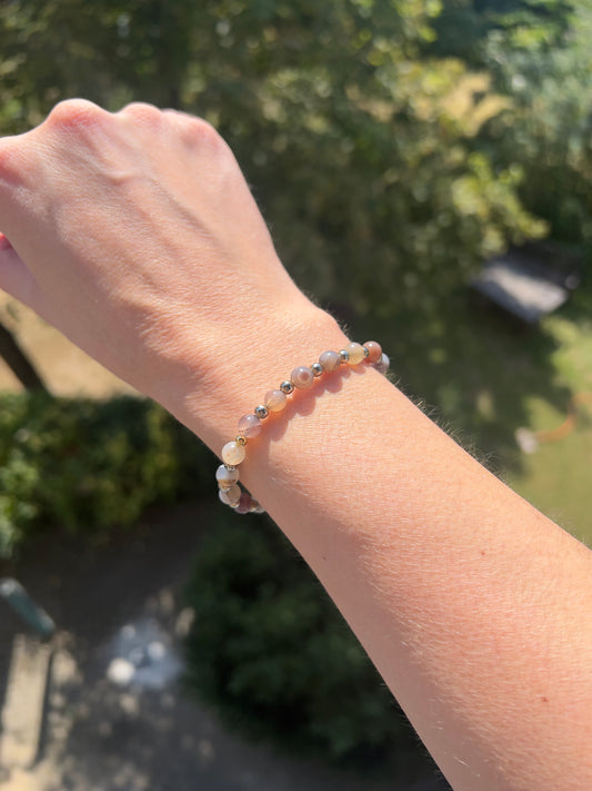 Armband aus Persischem Achat (Botswana Achat) – 6 mm AAA-Qualität mit 925er Silber – Schutz & innere Ruhe
