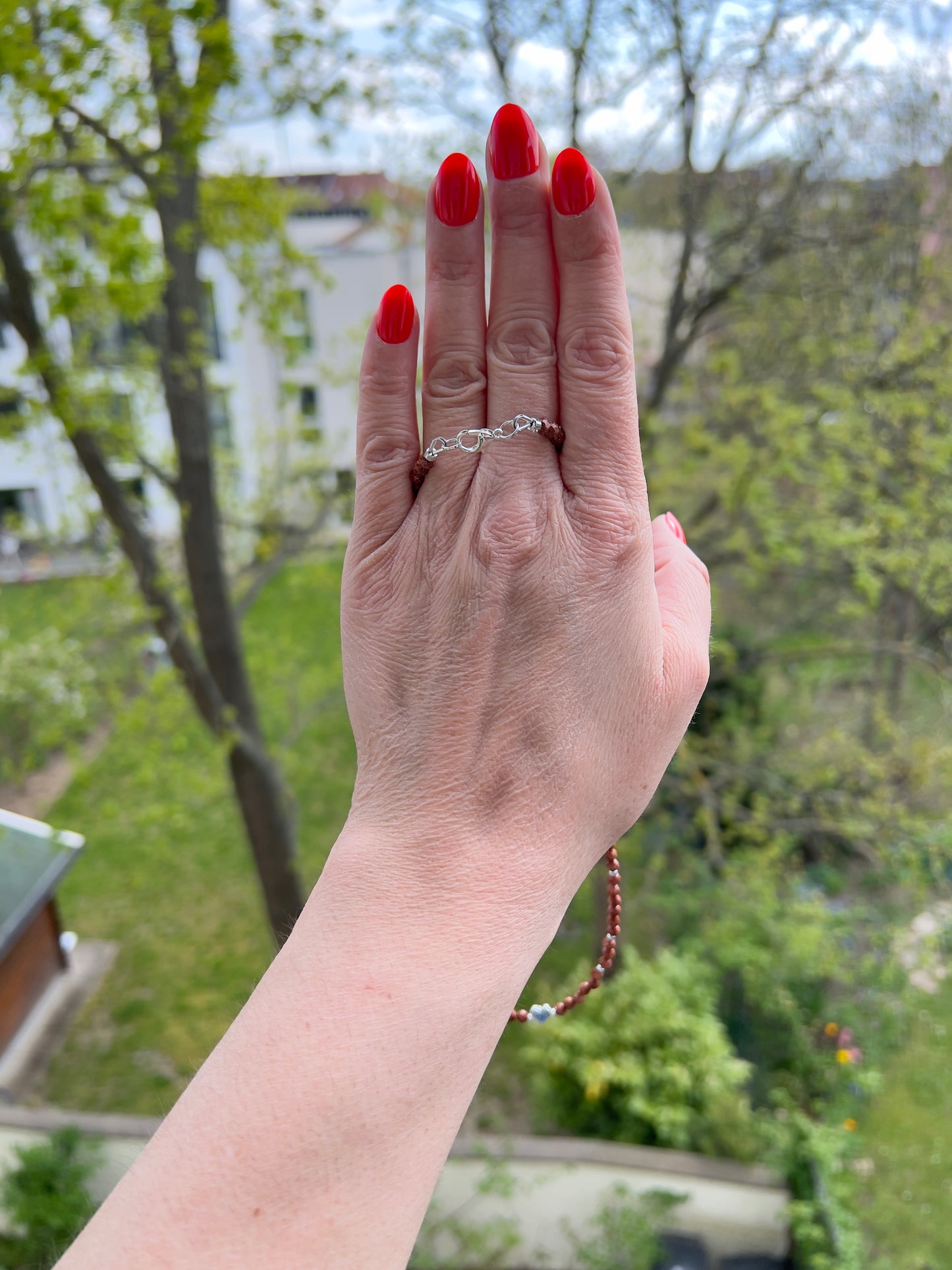 Facettierte Golden Healer Kette 4 mm mit Herzanhänger (synthetisch) | 925er Silber | 46 cm